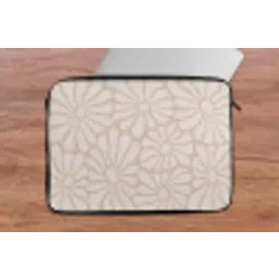 Bloemen - Print - Beige - Bruin - Minimalistisch laptophoes neopreen klein -tafel