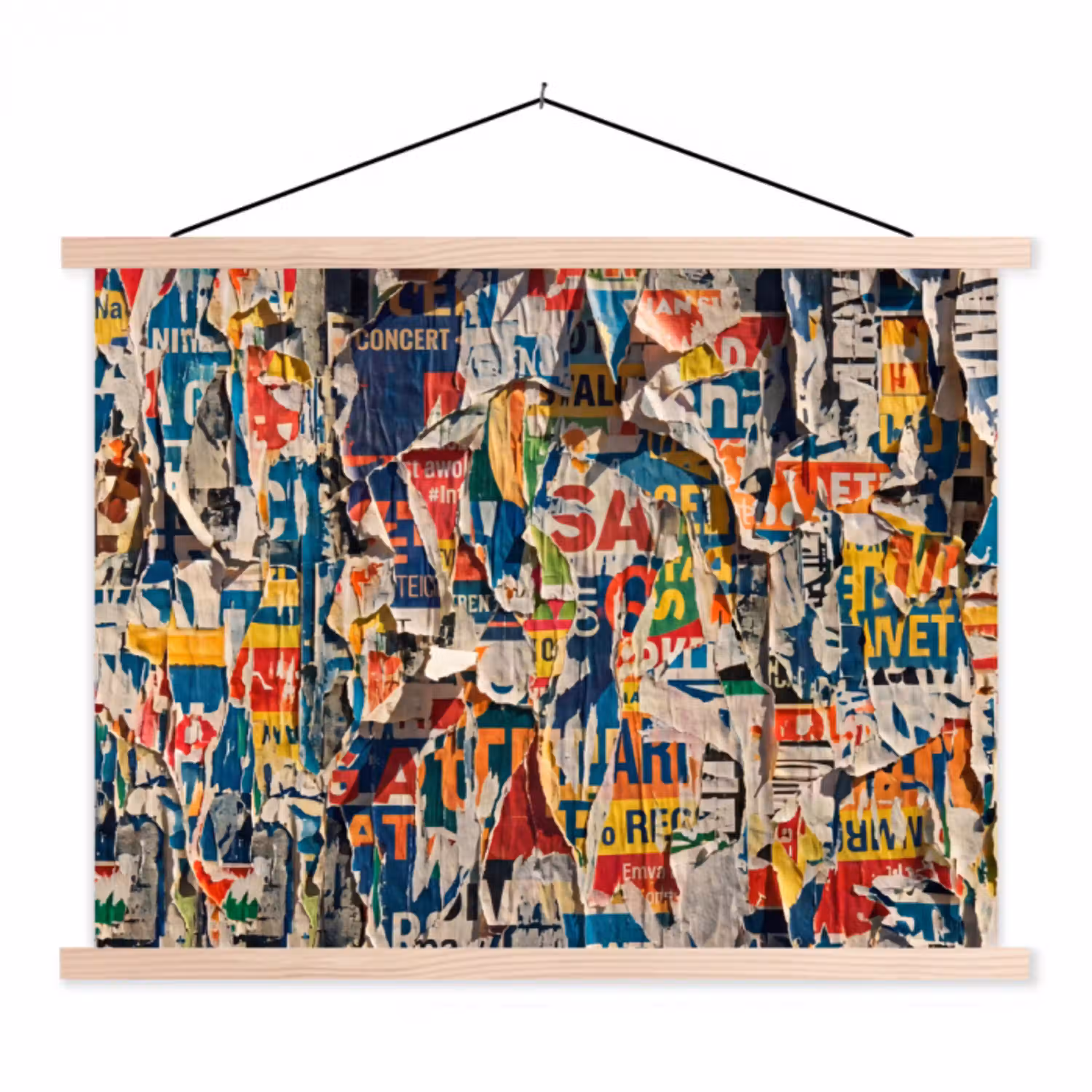 Abstract - Gelaagd papier - Urban - Modern - Kleurrijk textielposter latten blank klein -3d