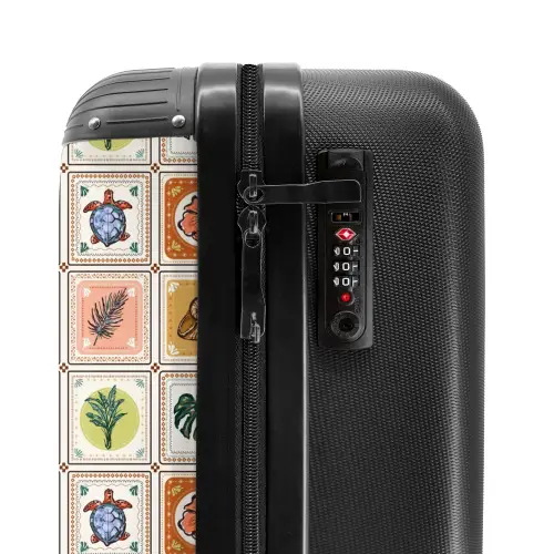 Zomerse tegeltjes print NBS - Handbagage koffer - Volwassenen Unisex middel -slot