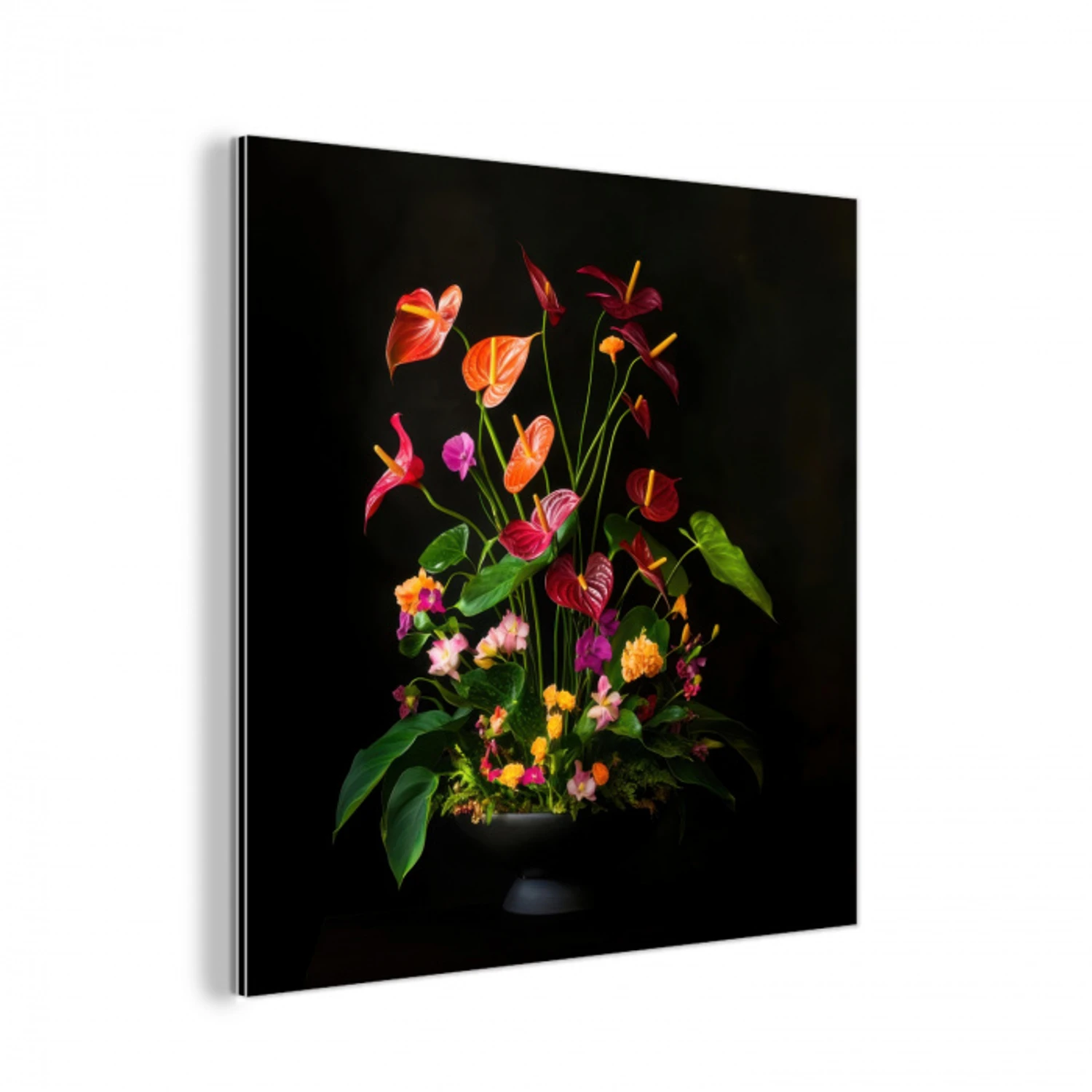 Bloemen - Vaas - Kleurrijk aluminium wit klein -3d