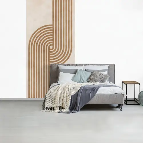 Symmetrische bocht - Koperkleurig fotobehang vinyl groot -slaapkamer
