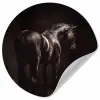 Krachtig - Paard - Donker Wandcirkel behangsticker klein -3d