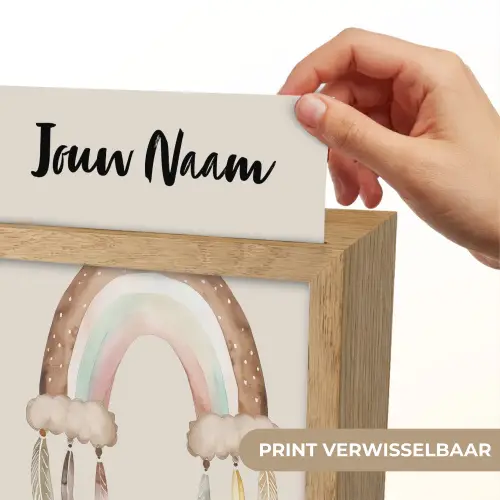 Regenboog - Bohemian - Boho - Pastel kleuren Light Box met kabel (Kinderlampje) klein -USP_websiteprintNL