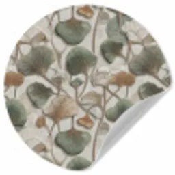 Elegant - Bladeren - Groen Wandcirkel behangsticker klein 186 -3d