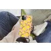 Citroenen - Geel - Roze - Patroon - Vruchten Hoesje iPhone 12 Pro met koord klein -hand