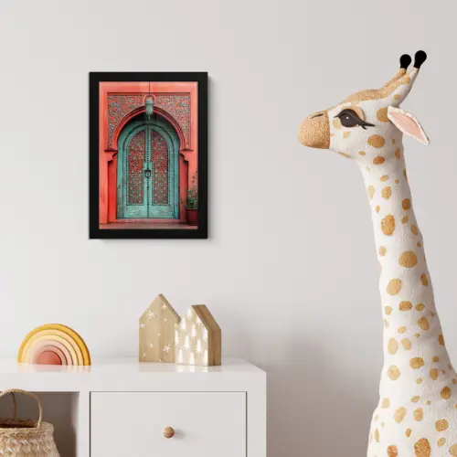 Lantaarn - Deur - Turquoise fotolijst zwart zonder passe partout klein -usfeer4_kinderkamer