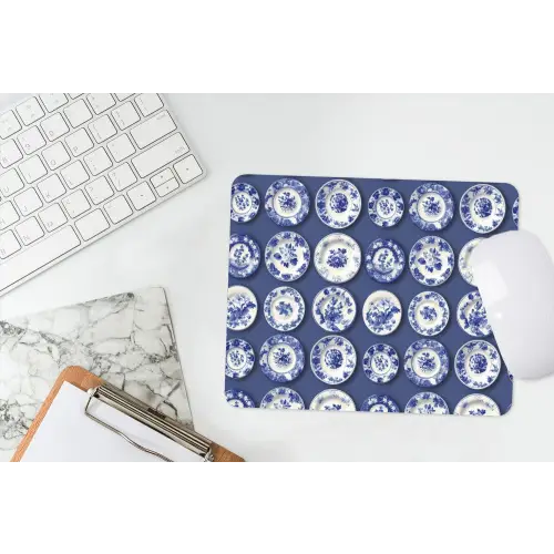 Borden - Floraal - Blauw muismat rubber klein 262 -witbureau