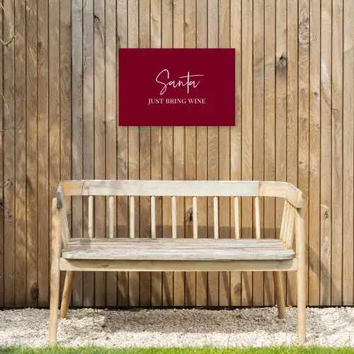 Santa - Wine - Rood - Kerst - Kerstman Tuinposter op houten frame 2 cm dik klein -sfeer4