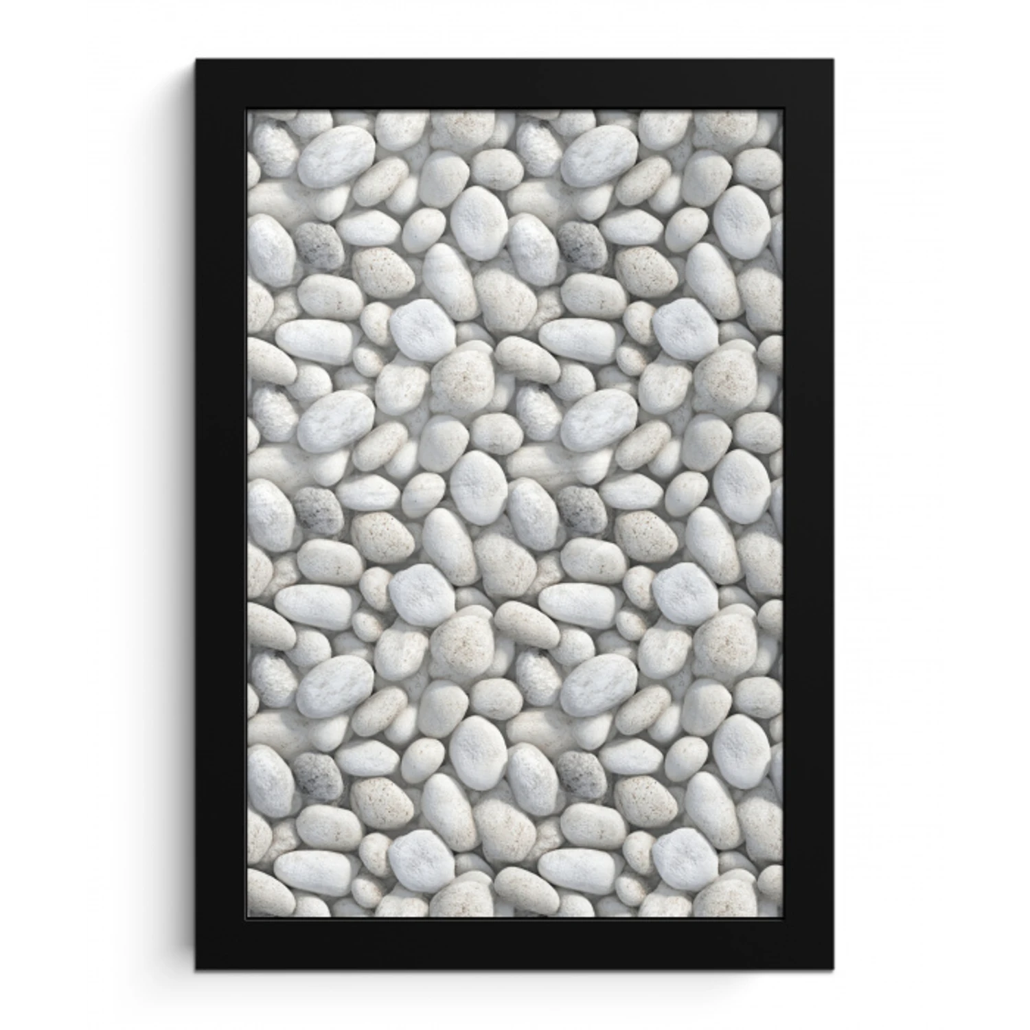 Steentjes - Grijs - Ovaal fotolijst zwart zonder passe partout klein 224 -3d