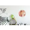 Roze - Retro - Vrouw Wandcirkel aluminium klein -kinderkamer