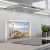 Duinenzicht op Oceaan keuken achterwand spatscherm klein -3d_schuin