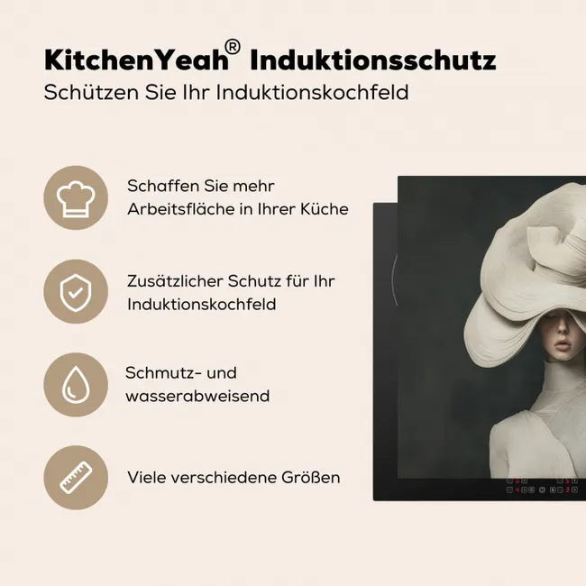 Modern - Vrouw - Hoed Inductie beschermer vinyl 3mm middel -tsfeer2_DE