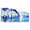 Dorp - Rotswand - Roeiboot - Water Muismat XXL klein -3d_leeg