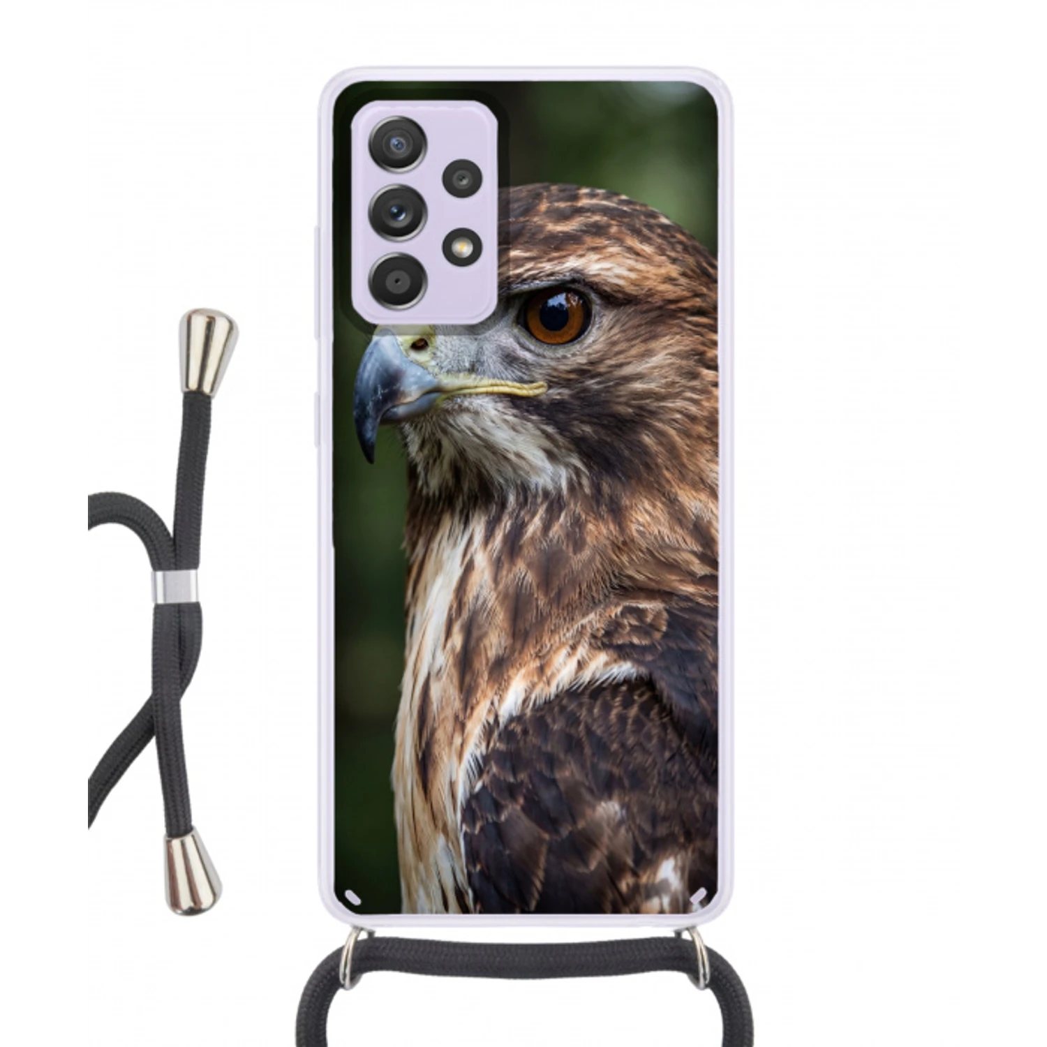 Buizerd - Roofvogel - Natuur - Bruin Hoesje Samsung Galaxy A52 5G met koord klein -3d