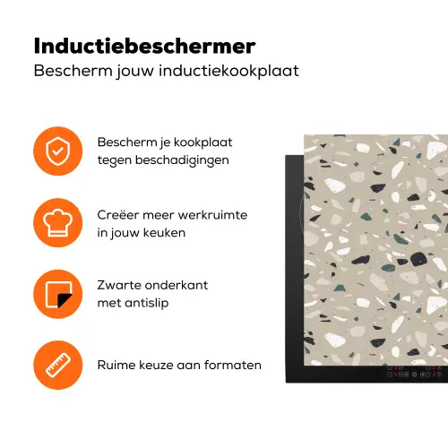 Terrazzo - Patroon - Groen Inductie beschermer vinyl 3mm klein 276 -zzzzzzz-td-ups