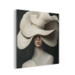 Modern - Vrouw - Hoed aluminium wit klein -3d
