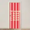 Strepen - Rood - Try again deurposter klein -3d_beige