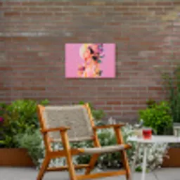 Vrouw - Bloemen - Paars - Abstract Tuinposter op houten frame 2 cm dik klein -sfeer3