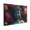 Boeddha - Bloemen - Buddha - Beeld - Kunst canvas 2cm klein -z3d