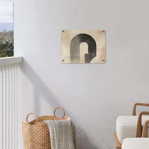 Boog -  Strepen - Minimalistisch - Zwart tuinposter los doek klein -sfeer8