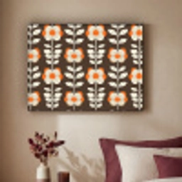 Bloemen - Retro - Bruin Textielframe zwart klein 947 -sfeer1