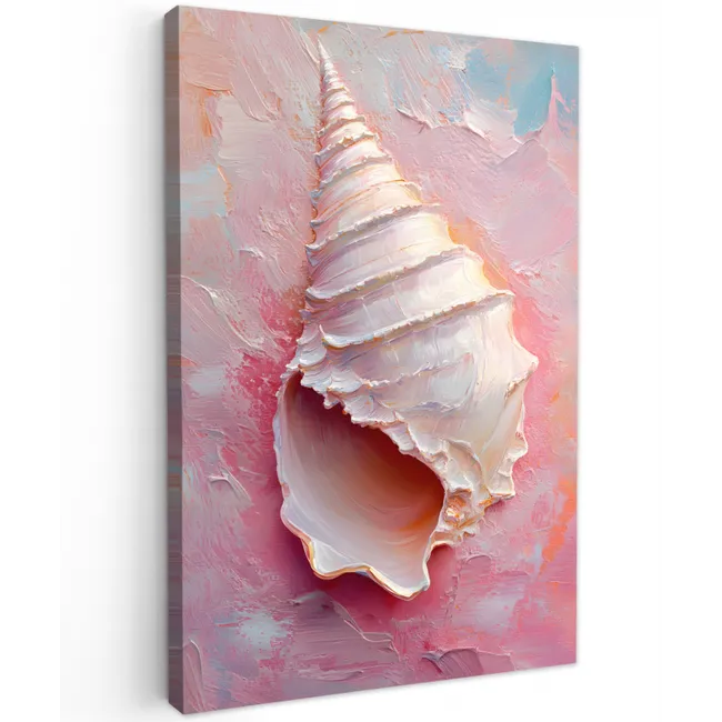 Schelp - Pastel - Pink canvas 2cm klein -z3d