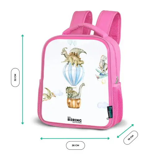 Dwalende dino's Kinderrugzak - Roze middel -productfoto_formaten