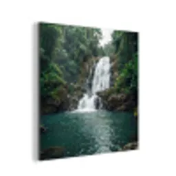 Waterfall - Forest - Nature - Greenkhgyguyg aluminium wit klein -3d
