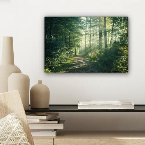 Bos - Pad - Zon - Bomen - Groen - Natuur canvas 2cm klein -sfeer6
