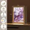 Marmer - Paars - Lila - Goud Light Box met kabel (Tafellamp) klein -USP_NL