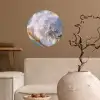 Bloemen - Lichtblauw - Wazig - Trosje Wandcirkel behangsticker klein -sfeer1