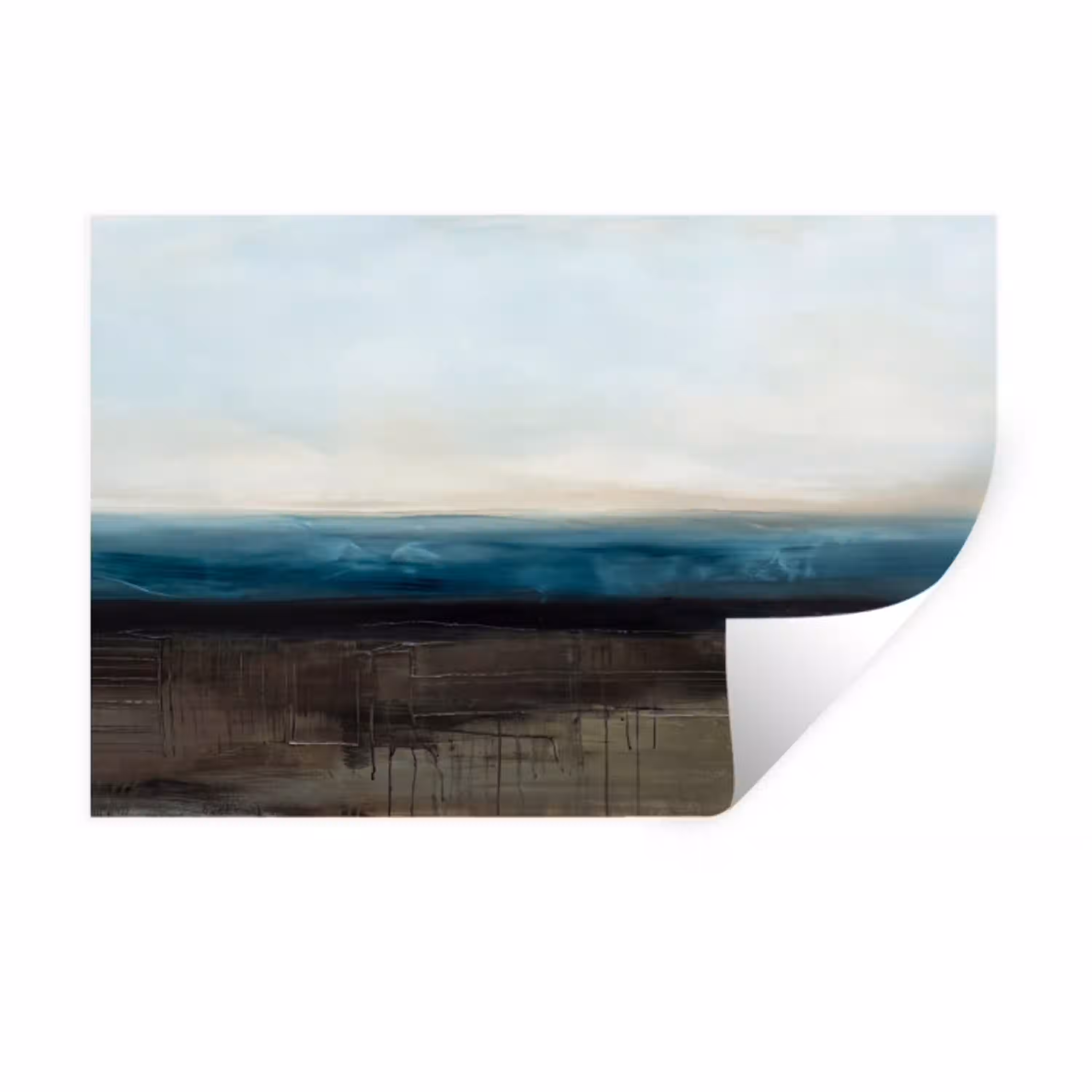 Abstract - Landschap - Horizon - Blauw - Modern Muursticker klein -3d