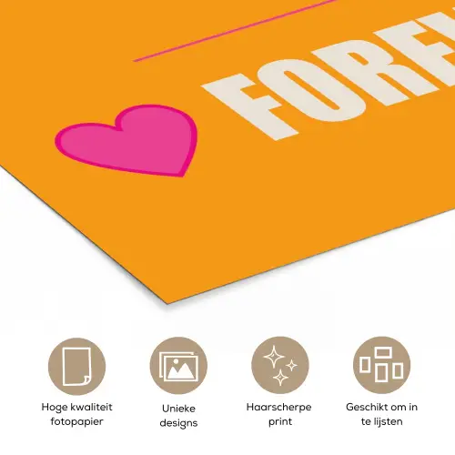 Oranje - Love - Valentijn poster papier klein -closeup_NL