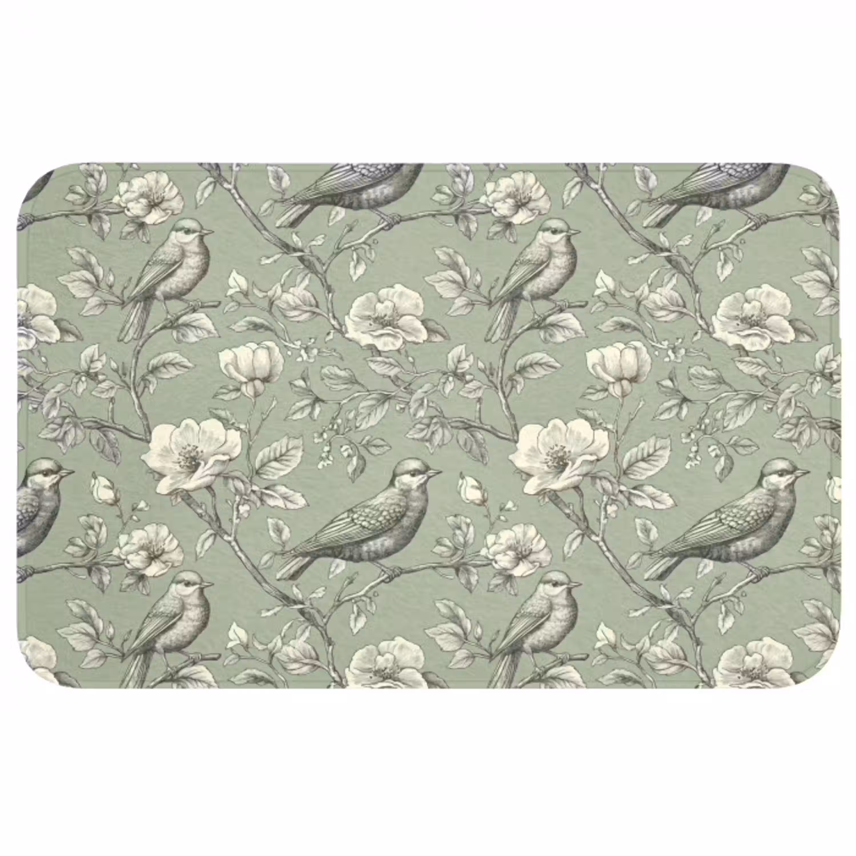 Klassiek - Botanisch - Groen WCmat middel 1009 -3d