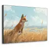 Vos - Gras - Wolken - Oranje Textielframe zwart klein -3d