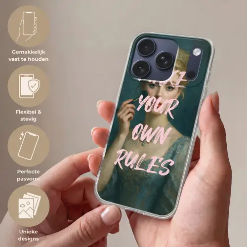 Klassiek - Sierlijk - Roze Telefoonhoesje iPhone 17 Pro klein -sfeer3_NL