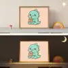 Dino - Boba - kawaii - Oranje Light Box met batterij (Wandlamp kind) middel -sfeer3_kind