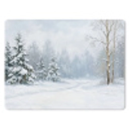 Bospad - Dennen - Sneeuw - Winter - Rustgevend muismat rubber klein -3d