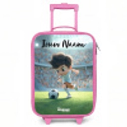 Jongen - Stadion - Voetbal - Zonlicht Kinderkoffer - Roze klein -3d