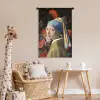 Meisje met de parel - Johannes Vermeer - Bloemen Wandkleed katoen klein -wsfeer5_kind