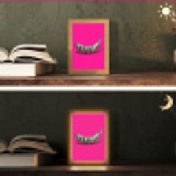 Banaan - Zebraprint - Roze Light Box met kabel (Tafellamp) klein -sfeer3