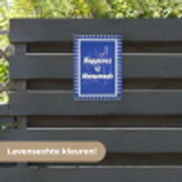 Lijntekening - Vrouw - Quote - Blauw tuinposter los doek klein -sfeer3