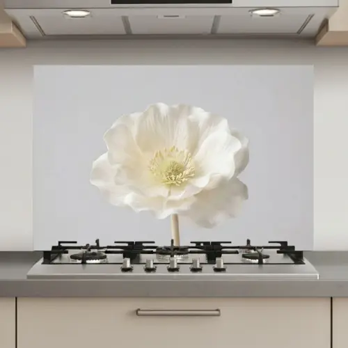 Bloem - Minimalistisch -Wit keuken achterwand spatscherm klein -3d_website