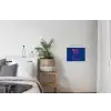 Brutaal - Grappig - Blauw textielposter latten blank klein -woonkamer