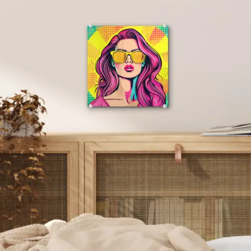 Zonnebril - Vrouw - Zonnig - Geel plexiglas 5mm klein -sfeer4