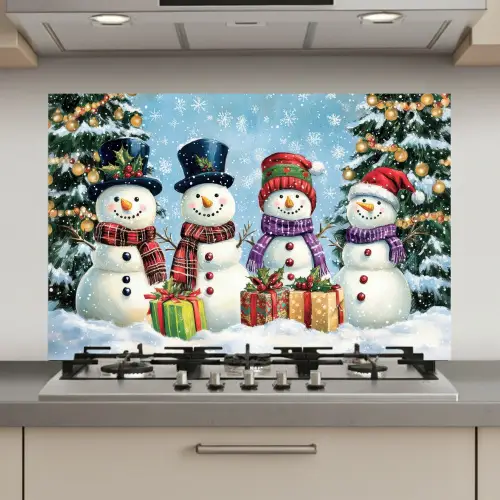 Vrolijk -  Sneeuw - Kleurrijk keuken achterwand spatscherm klein -3d_website