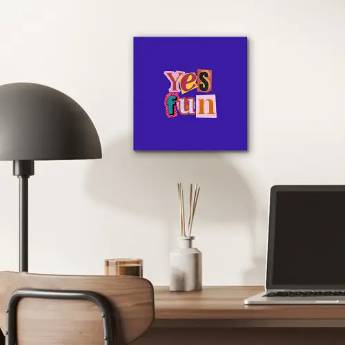 Yes fun - Kleurrijk - Collage-stijl aluminium wit klein -sfeer5