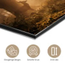 Hert - Bos - Mistig - Natuur - Goud aluminium wit klein -closeup_DE