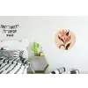 Minimalistisch - Bloem - Bladeren - Beige Wandcirkel aluminium klein -kinderkamer