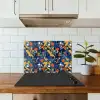 Zomer - Vlinder - Marineblauw - Blauw keuken achterwand spatscherm klein 900 -sfeer2